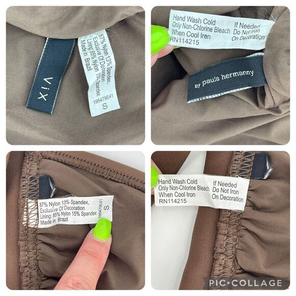 ViX by Paula Hermanny Beaded Embroidered Triangle High Waisted Bikini Set Small - Picture 8 of 8